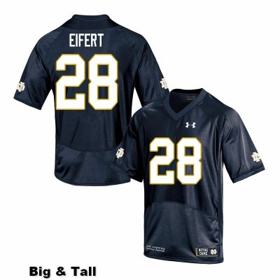 Notre Dame Fighting Irish Men's Griffin Eifert #28 Navy Under Armour Authentic Stitched Big & Tall College NCAA Football Jersey GEP2199VW